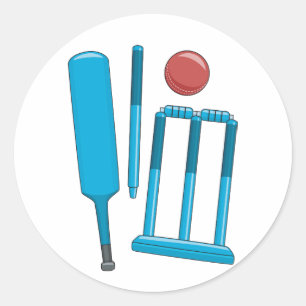 Kricket-Set-Aufkleber Runder Aufkleber
