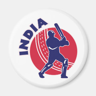 Kricket trägt den Schlagmann zur Schau, der Indie Magnet