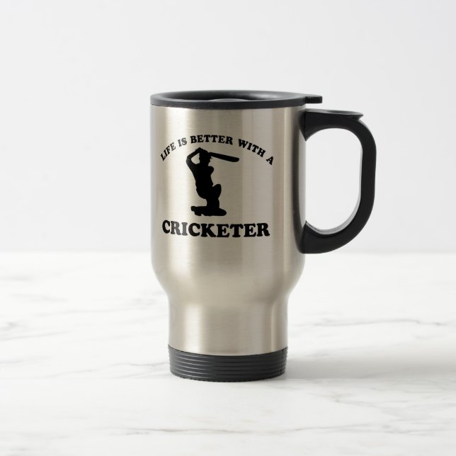 Kricket-vektorentwürfe Reisebecher (Rechts)