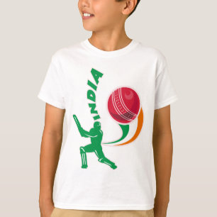 Kricketball-Schlagmann, der Indien schlägt T-Shirt