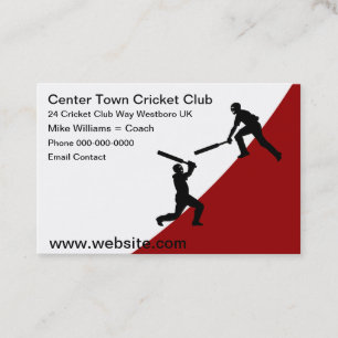 Kricketclub moderne einfache Visitenkarten Visitenkarte