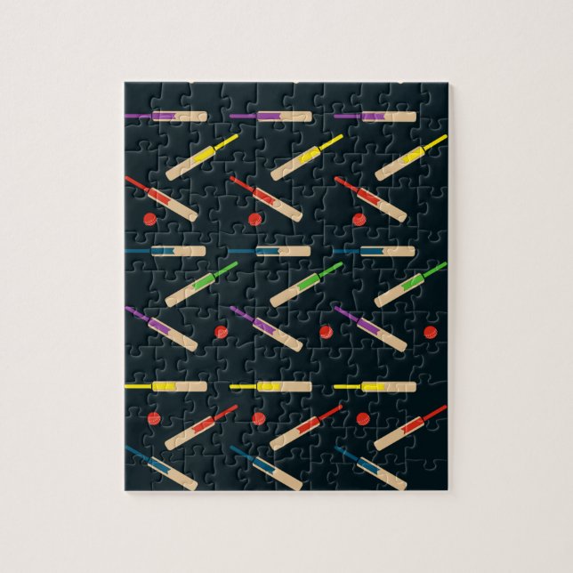 Kricketschläger-und Ball-Puzzlespiel/Laubsäge Puzzle (Vertikal)