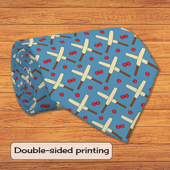 Kricketschläger wiederholen Muster blau Krawatte (Von Creator hochgeladen)