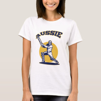 Kricketspieler-Schlagmann Australien Retro T-Shirt