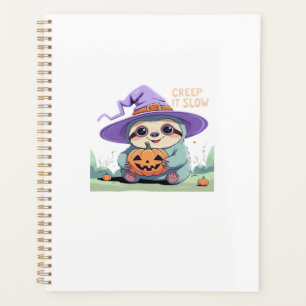 Krieche es langsam � Süßes Faultier Halloween-Shir Planer