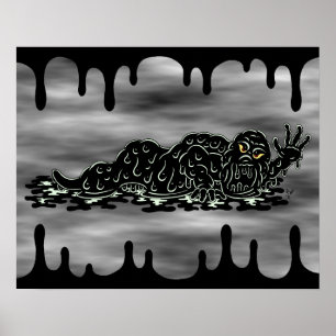 Kriechender Schleim-Hulk Weird Horror Art Poster