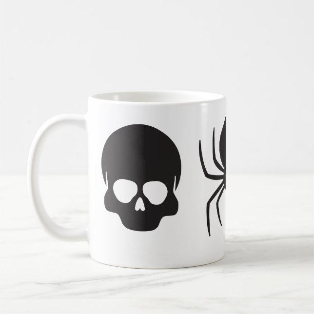 Kriechendes Halloween - Skull, Spione & Bat Kaffeetasse (Links)