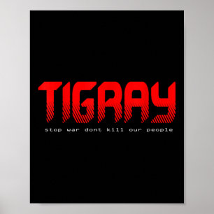 Krieg beenden in Tigray Äthiopien Tigrayflag Karte Poster