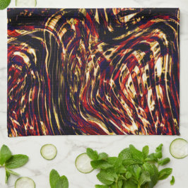 Krieg der goldenen Bänder gegen Rot, in dunklem Fo Geschirrtuch