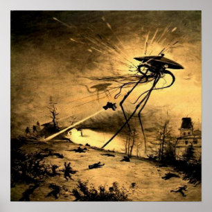 Krieg der Welt - G Wells-Science Fiction Poster