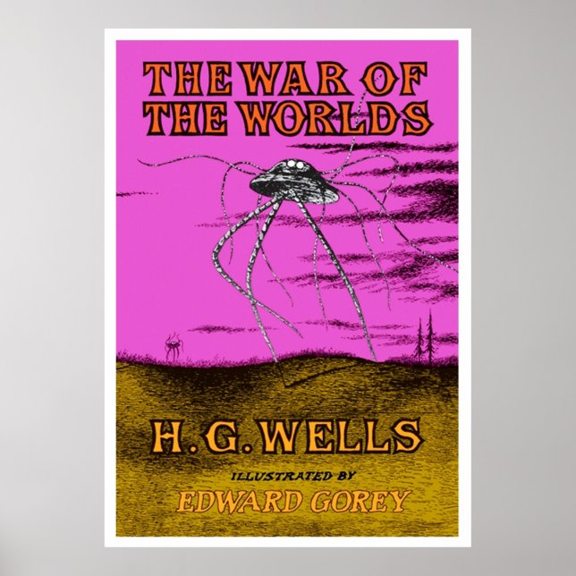Krieg der Welt HG Wells Book Cover TShirt Poster (Vorne)