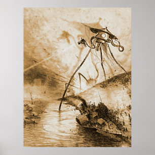 Krieg der Weltmartianer im Thames Valley Poster