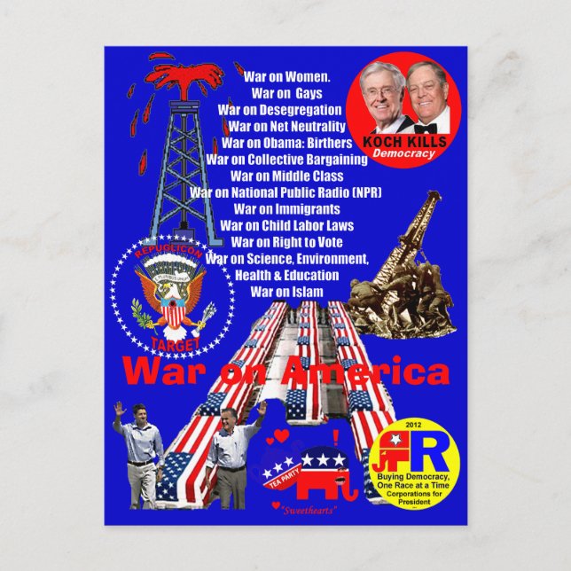 Krieg gegen Amerika - Postkarte (Vorderseite)