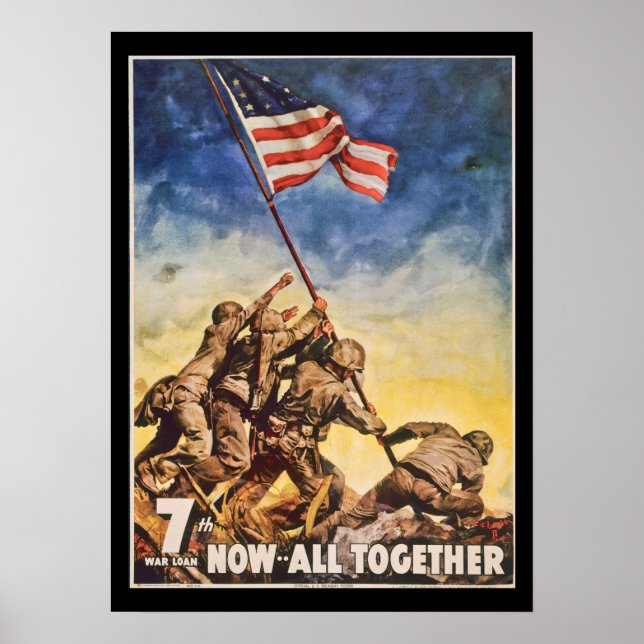Krieg II: Loan Soldiers and Flag Poster (Vorne)