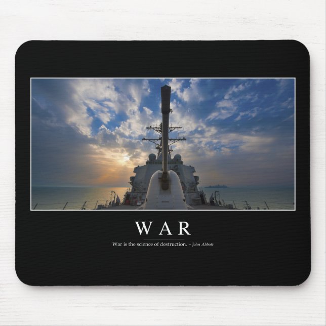 Krieg: Inspiration Zitat 2 Mousepad (Vorne)