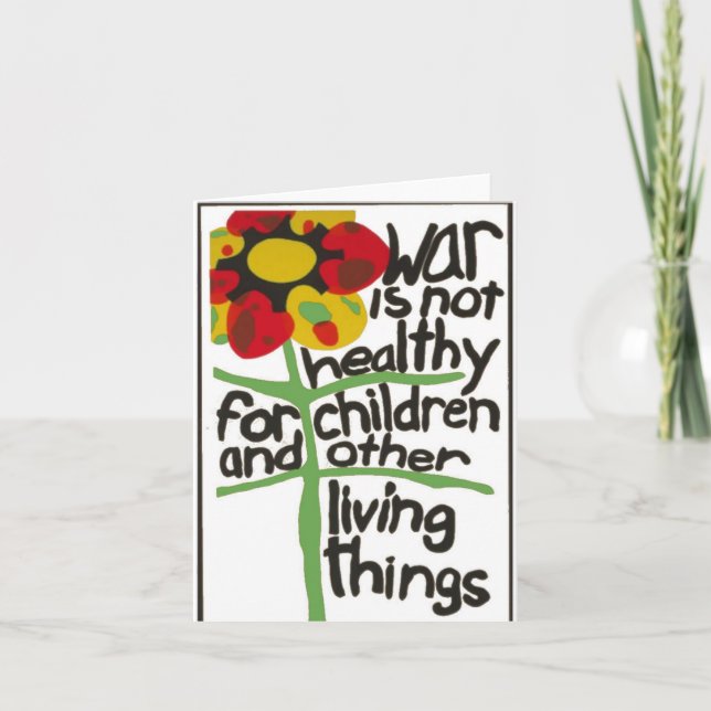 Krieg ist nicht gesund für Kinder Dankeskarte (Vorderseite)