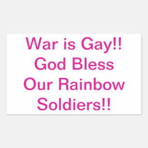 Krieg ist Schwul Regenbogen Soldaten Hankamer Artj Rechteckiger Aufkleber