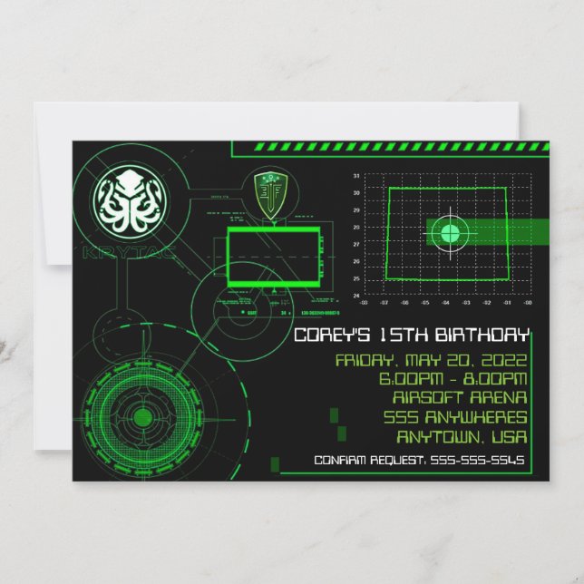 Krieg laden MilitärAirsoft 12x18 Wyoming ein Einladung (Vorderseite)