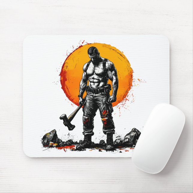 Krieger Barbar mittelalterliche Fantasie Hummer Mo Mousepad (Mit Mouse)
