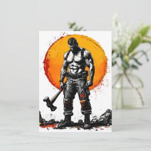 Krieger barbarische mittelalterliche Fantasie Humm Einladung