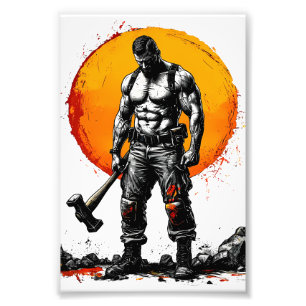 Krieger barbarische mittelalterliche Fantasie Humm Fotodruck
