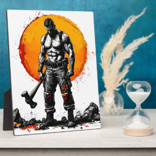 Krieger barbarische mittelalterliche Fantasie Humm Fotoplatte