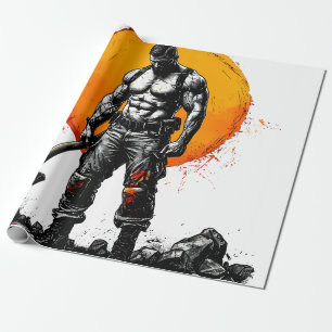 Krieger barbarische mittelalterliche Fantasie Humm Geschenkpapier