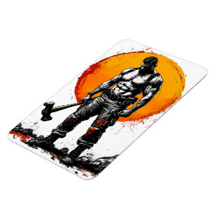 Krieger barbarische mittelalterliche Fantasie Humm Magnet