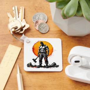 Krieger barbarischen mittelalterlichen Fantasie hu Schlüsselanhänger