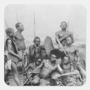 Krieger, Belgian Congo, 1894 Quadratischer Aufkleber