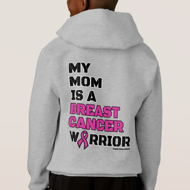 Krieger/Block/Mama...Brustkrebs Hoodie (Rückseite)