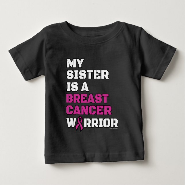 Krieger/Block/Schwester...Brustkrebs Baby T-shirt (Vorderseite)