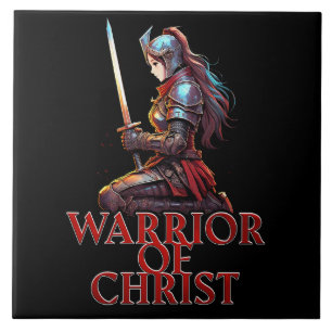 Krieger Christi Frau Gebet Christliche Bibel Fliese
