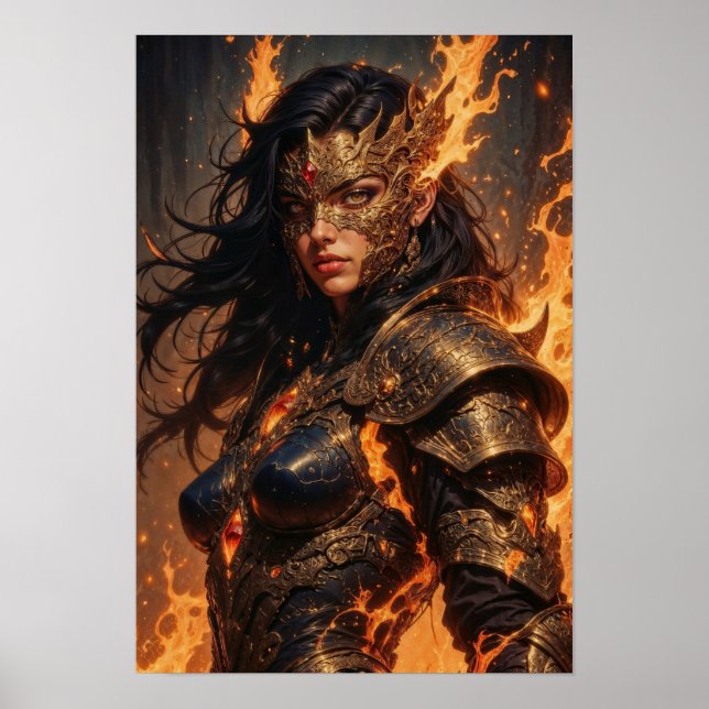 Krieger des Fantasy-Posters Feuer Poster (Vorne)