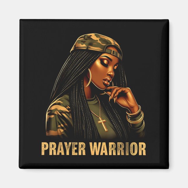 Krieger des Gebets schwarze Frau Camo christlicher Magnet (Vorne)