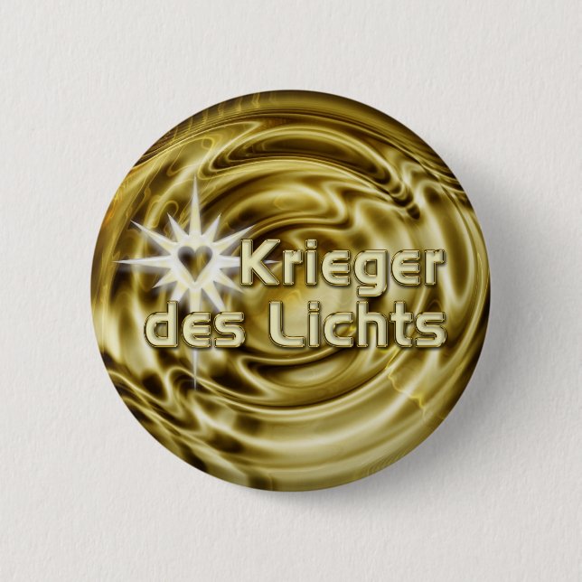Krieger des Lichts | Goldene Wellen Button (Vorderseite)