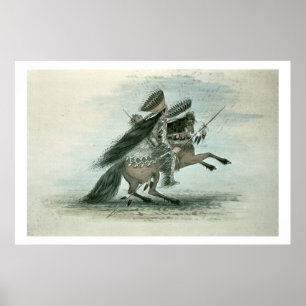 Krieger des Stammes der Kruge (w/c auf Papier) Poster