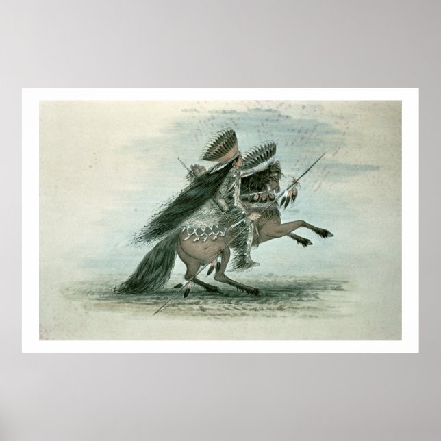 Krieger des Stammes der Kruge (w/c auf Papier) Poster (Vorne)