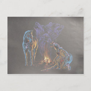 Krieger für den heimischen Amerikanische Ureinwohn Postkarte