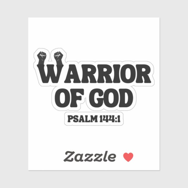 Krieger Gottes – Psalm 144:1 Aufkleber (Blatt)