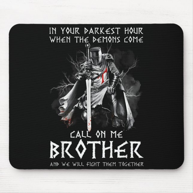 Krieger Gottes Ruf Auf Mich Stören Kampf Ritter Te Mousepad (Vorne)
