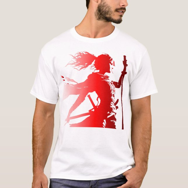 Krieger in Rot - Silhouette Power T - Shirt (Vorderseite)