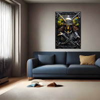 Krieger in schwarzer Rüstung | AI Art Poster