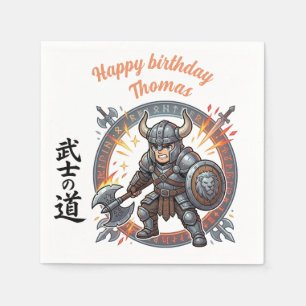 Krieger Kämpfer RPG Ritter Anime Chibi Geburtstag Serviette