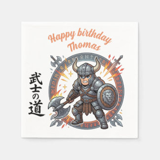 Krieger Kämpfer RPG Ritter Anime Chibi Geburtstag Serviette