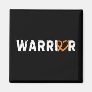 Krieger Leukämie Krebs kämpfender Herz Orange Ribb Magnet