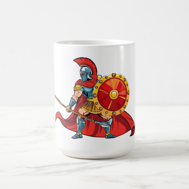 Krieger mit Speer und Schild Kaffeetasse (Mittel)