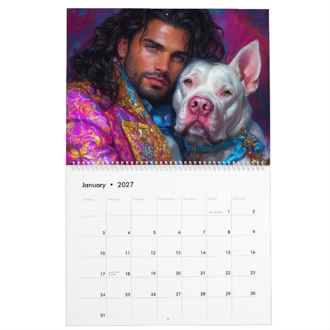 Krieger & Pitbull Hundeheroen Kalender (Jan 2027)