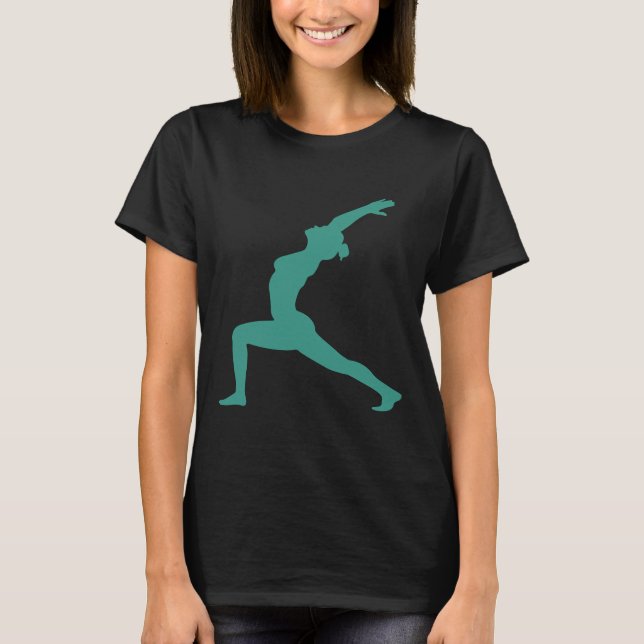 Krieger Pose I Yoga Vector T-Shirt (Vorderseite)