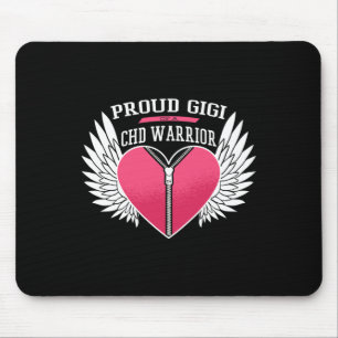 Krieger Proud Gigi Zipper Herz mit Engel Flügel Mousepad